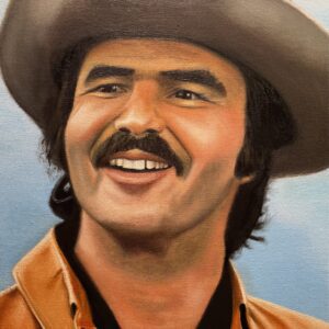 Burt Reynolds portrait oil painting by Ross Shipley original art work
